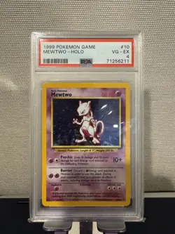 1999 POKEMON BASE SET UNLIMITED #10 MEWTWO-HOLO PSA 4 - Image 1