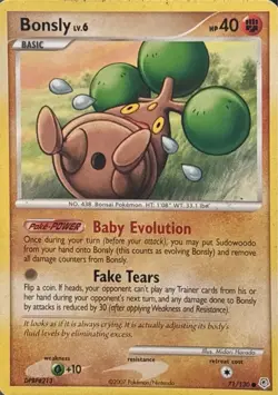 Pokemon Bonsly 71/130 Diamond and Pearl Common Regular 40HP 2007 Harada - Image 1