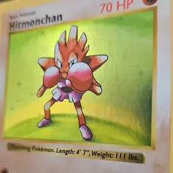 Pokemon 1999 Hitmonchan Base Set Shadowless 7/102 Holo Rare English NM Ungraded - Image 3
