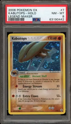 Pokemon Kabutops EX Legend Maker Holo Rare #7 PSA 8 - Image 1