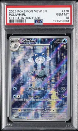 2023 POKEMON MEW EN-151 ILLUSTRATION RARE #176 POLIWHIRL PSA 10 - Image 1