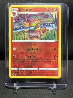 Simisear 038/264 Reverse Holo Pokemon 2021 Fusion Strike NM - Image 1