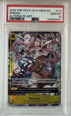 One Piece Perona OP14-111 Azure Sea’s Seven Alt Art PSA 10 Gem Mint English 2026 - Image 1