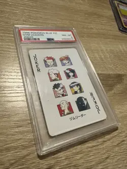 1998 POKEMON BLUE VERSION PLAYING CARDS JOKER GYM LEADERS PSA 8 - Image 1
