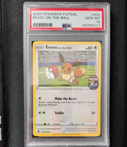 Pokemon Eevee TCG Promo Card On the Ball, PSA 10 GEM - Image 1
