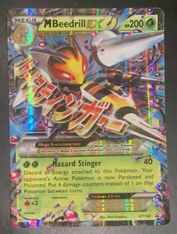 M Beedrill EX XY158 JUMBO/OVERSIZED Card NM - Image 1