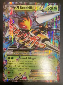 M Beedrill EX XY158 JUMBO/OVERSIZED Card NM - Image 3