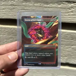 1x Stormcarved Coast, Borderless Art, Secrets of Strixhaven, MTG NM - Image 1