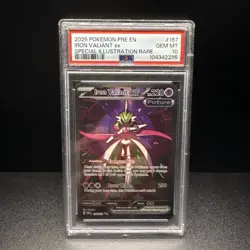 2025 Pokemon Prismatic Evolutions Iron Valiant EX #157 SIR PSA 10 - Image 1