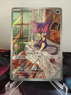 Pokemon TCG Purrloin Card 136/086 Illustration Rare - Sv: White Flare - Image 1