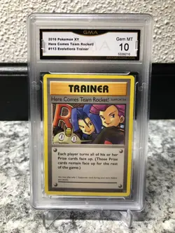 2016 POKEMON XY EVOLUTIONS HERE COMES TEAM ROCKET GMA GEM MT 10 #5339216 - Image 1