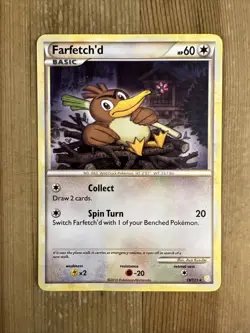 Pokemon TCG Farfetch'd Heartgold Soulsilver 19/123 Regular Rare MP - Image 1