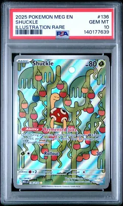 PSA 10 SHUCKLE 136/132 ILLUSTRATION RARE MEGA EVOLUTION POKEMON 🍃 - Image 1