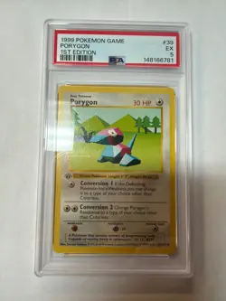 Pokemon Porygon 1st Edition Base Set Shadowless PSA 5 - Image 1