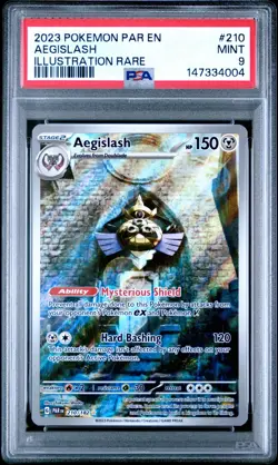 Pokemon TCG Aegislash Paradox Rift 210/182 Holo Illustration PSA 9 - Image 1