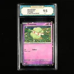 TQG 9.5 Mint+ 2025 Pokemon ENG Cottonee #I MEP EN #018 Promo - Image 2