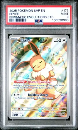 2025 POKEMON SVP EN-SV BLACK STAR PROMO #173 EEVEE PSA 9 - Image 1