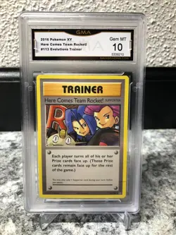 2016 POKEMON XY EVOLUTIONS HERE COMES TEAM ROCKET GMA GEM MT 10 #5339210 - Image 1