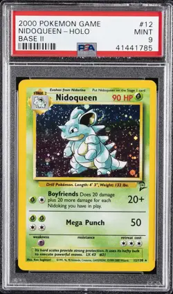 2000 POKEMON BASE SET 2 #12 NIDOQUEEN-HOLO PSA 9 - Image 1