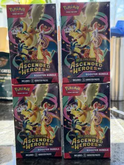 4 x POKEMON CENTER Mega Evolution-Ascended Heroes Booster Bundle 6Packs Each ✅ - Image 1