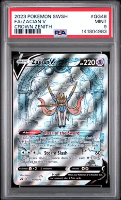 2023 Pokemon Sword And Shield Crown Zenith Zacian V #GG48 PSA 9 - Image 1