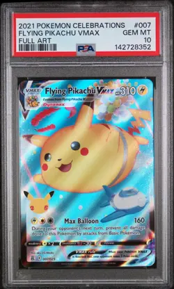 2021 POKEMON CELEBRATIONS #007 FULL ART FLYING PIKACHU VMAX PSA 10 007/025 - Image 1