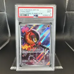 2025 Pokemon Phantasmal Flames ETB Charcadet #022 Promo Graded PSA 9 EN - Image 1