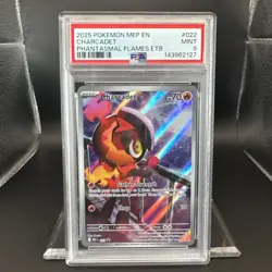 2025 Pokemon Phantasmal Flames ETB Charcadet #022 Promo Graded PSA 9 EN - Image 4