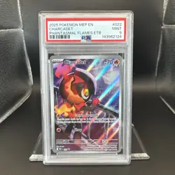 2025 Pokemon Phantasmal Flames ETB Charcadet #022 Promo Graded PSA 9 EN - Image 1