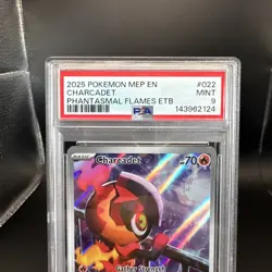 2025 Pokemon Phantasmal Flames ETB Charcadet #022 Promo Graded PSA 9 EN - Image 2