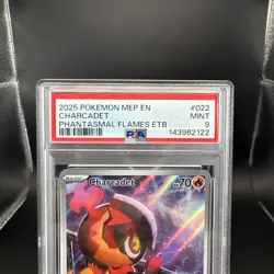 2025 Pokemon Phantasmal Flames ETB Charcadet #022 Promo Graded PSA 9 EN - Image 2