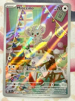 Pokemon TCG Minccino 182/162 Illustration Rare Temporal Forces - Image 1