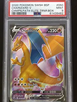 2020 POKEMON SWSH BLACK STAR PROMO SWSH050 Charizard V #050 PSA 9 MINT - Image 1