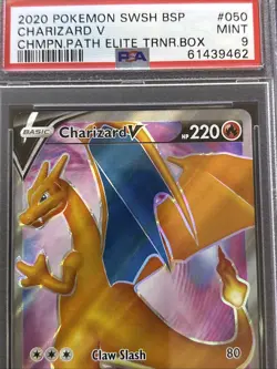 2020 POKEMON SWSH BLACK STAR PROMO SWSH050 Charizard V #050 PSA 9 MINT - Image 3