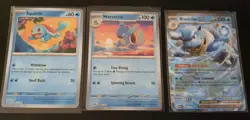 Squirtle Wartortle Blastoise Ex 007 008 009/165 Reverse Holo 151 Pokemon NM - Image 1