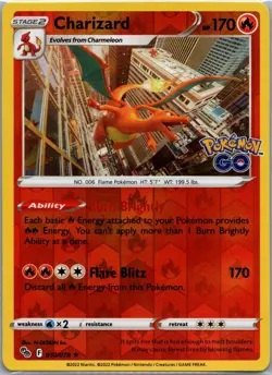Charizard 010/078 Holo Rare Pokemon GO Pokemon Reverse Holo Near Mint - Image 1