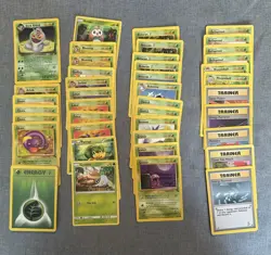 Lot of 40 Non-Basic Grass Vintage Pokemon Cards, Holo Dark Arbok, 14 Basic Grass - Image 1