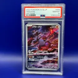 GROUDON 69 Japanese Pokemon Card SV3a Art Rare PSA 10 - Image 1