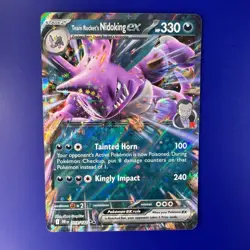 Team Rocket’s Nidoking ex 119/182 Double Rare - Destined Rivals Pokemon Card NM - Image 1