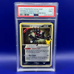 Greninja Gold Star SWSH144 Celebrations Elt Trainer Box Promo Card Holo PSA 9 - Image 1