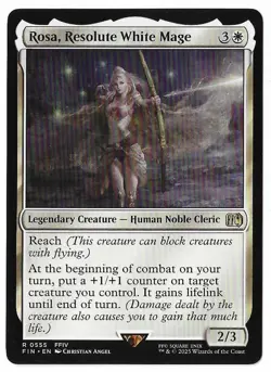 MTG Rosa, Resolute White Mage Final Fantasy (FIN) Rare Magic Card #0555 Unplayed - Image 1