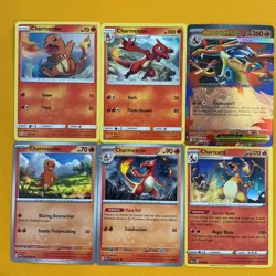 6 Charmander Charmeleon Charizard pokemon cards mix lot Mega Rare Holo 🔥🐉promo - Image 1