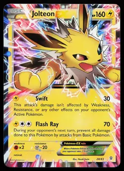 Jolteon EX 28/83 Holo Rare Generations Pokemon Card - Image 1