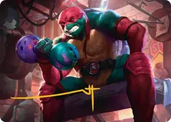 Raphael, Tough Turtle (9/54) Gold Stamped Art - Teenage Mutant Ninja Turtles MTG - Image 1