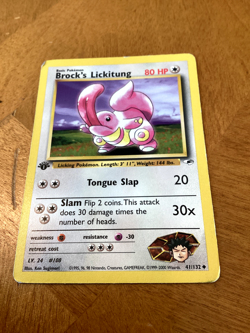 BROCK'S LICKITUNG 41/132 1ST EDITION GYM HEROES POKEMON TCG - Image 1