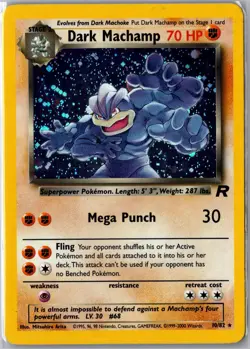 Dark Machamp 10/82 Holo Rare Team Rocket Pokemon Moderately Played - Image 1