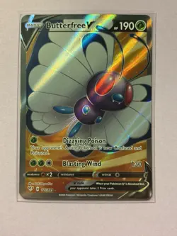 Pokemon TCG Butterfree V Darkness Ablaze Holo Card Full Art Ultra Rare 177/189 - Image 1