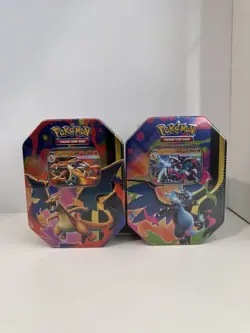 Pokemon TCG Scarlet & Violet Ascended Heroes Mega Charizard EX X + Y Tins - Image 1