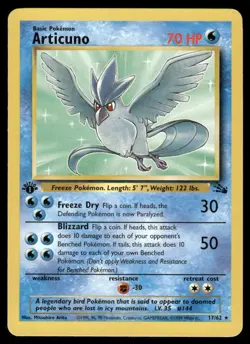 Pokemon Cards Articuno 17/62 1st Edition Fossil Rare NM EBAY LIVE FRIDAY - Image 1