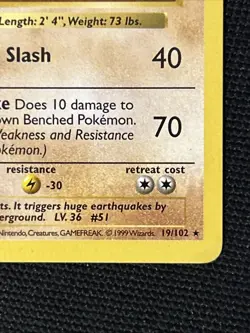 Pokemon Dugtrio 19/102 Base Set (Shadowless) (Never Played) *Near Mint* - Image 5